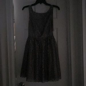 Lined embroidered short dress